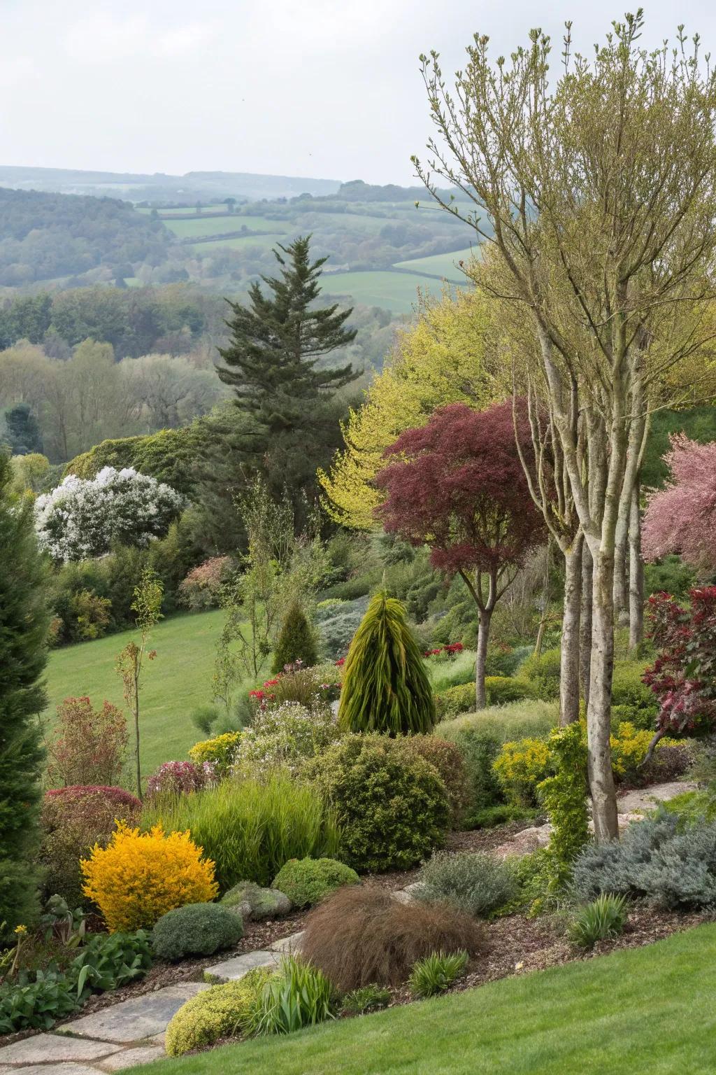 Incorporate diversity using a mix of tree species along the edges of your garden.
