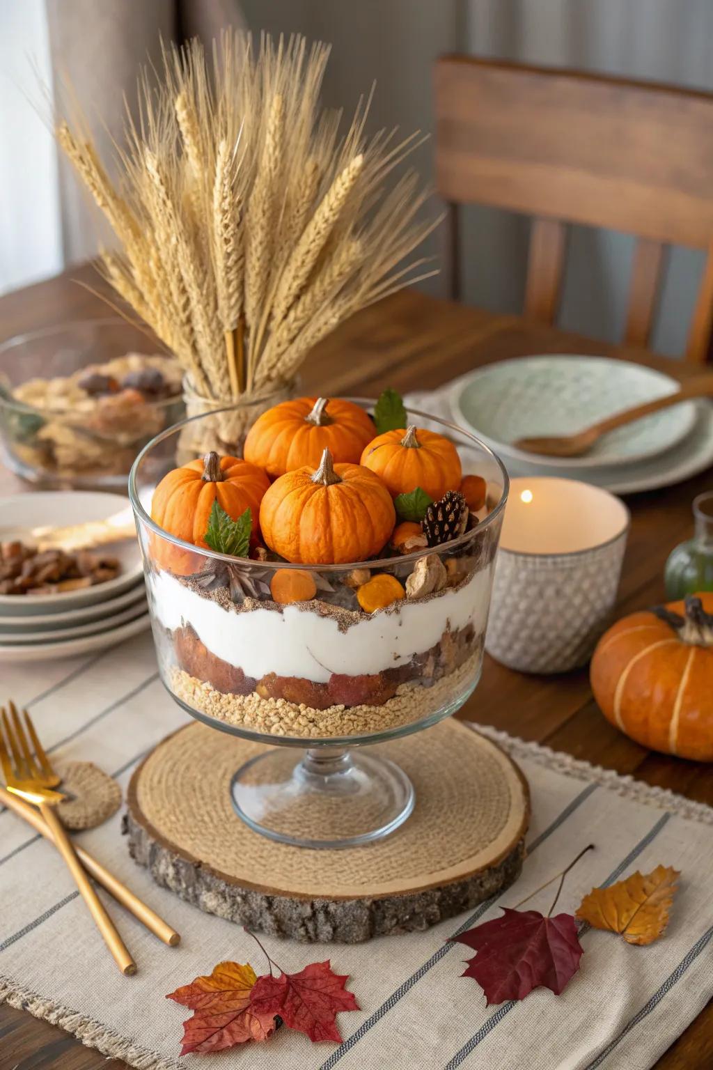 A trifle bowl displaying the generosity of autumn.