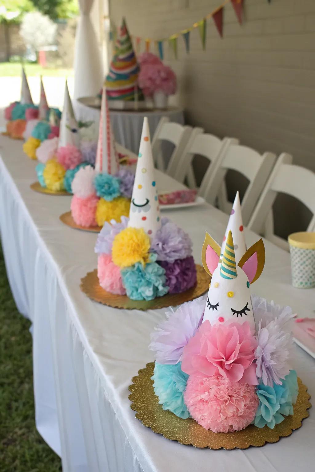 Charming unicorn centerpieces made from affordable supplies.