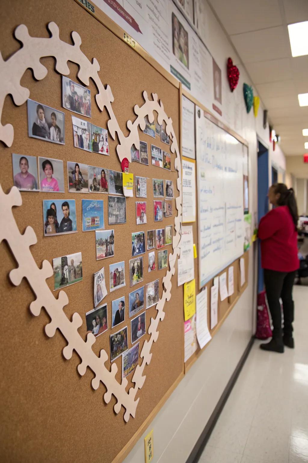 A Conundrum of Camaraderie display featuring segments composing a heart.