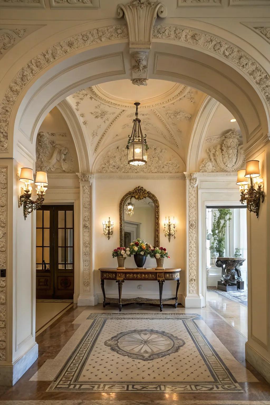 Forge a grand entrance through graceful details.