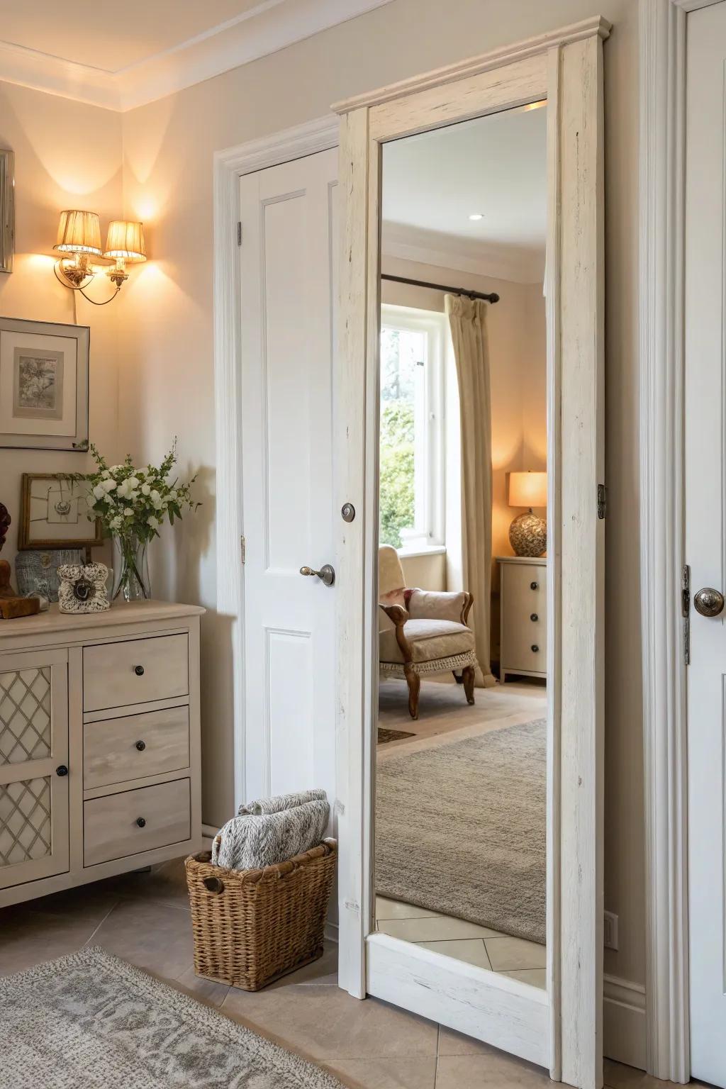Mirrors enhance both space and style in closet design.