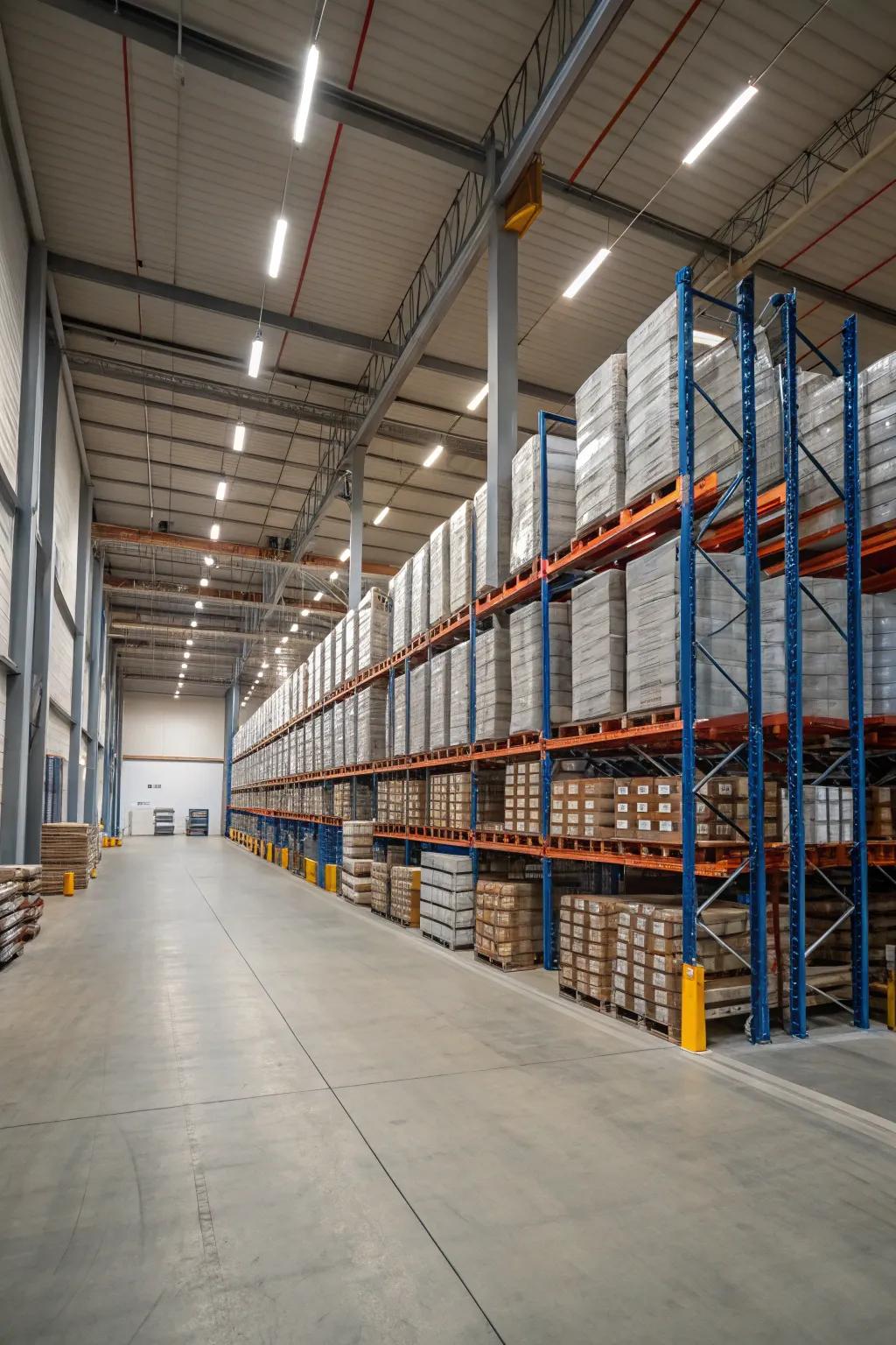 Palletized racking architectures optimize both physical space and ease of admittance.