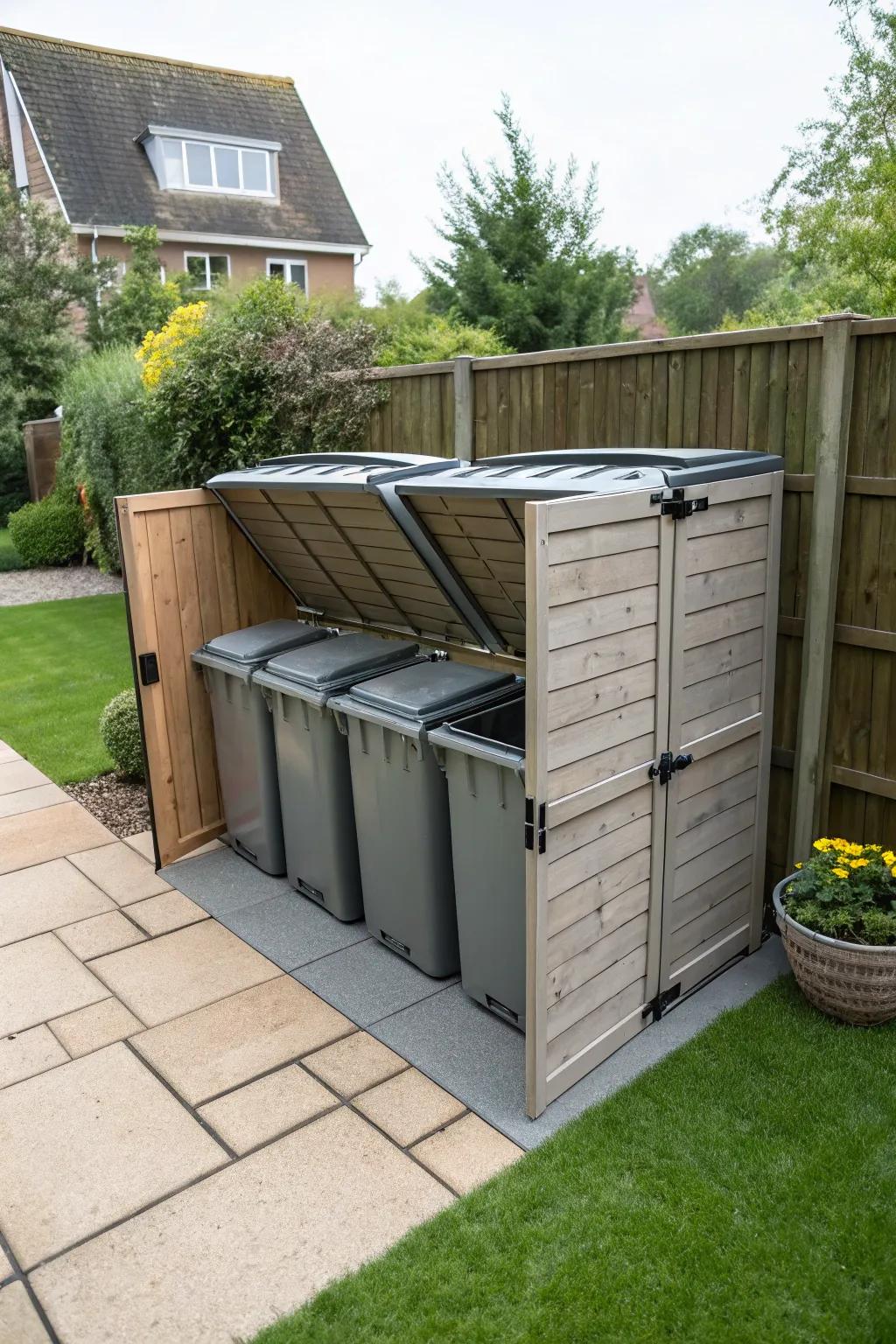 Prioritize convenience with easy-access bin store features.