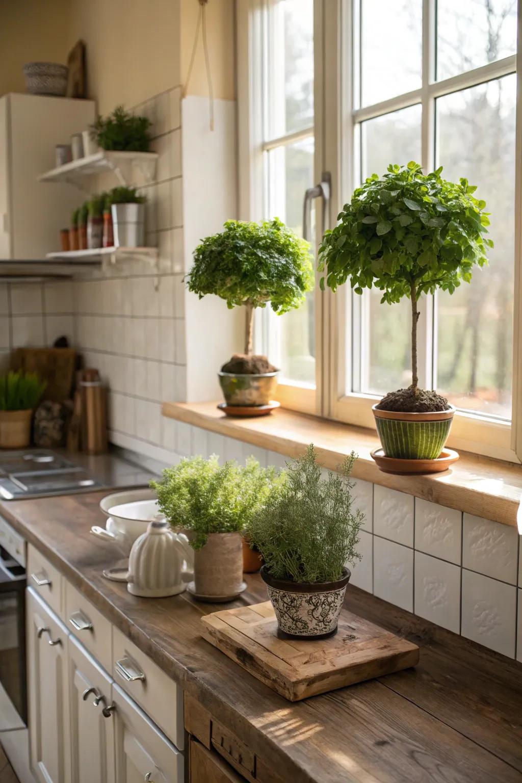 Natural aspects impart freshness and vitality to your kitchen.