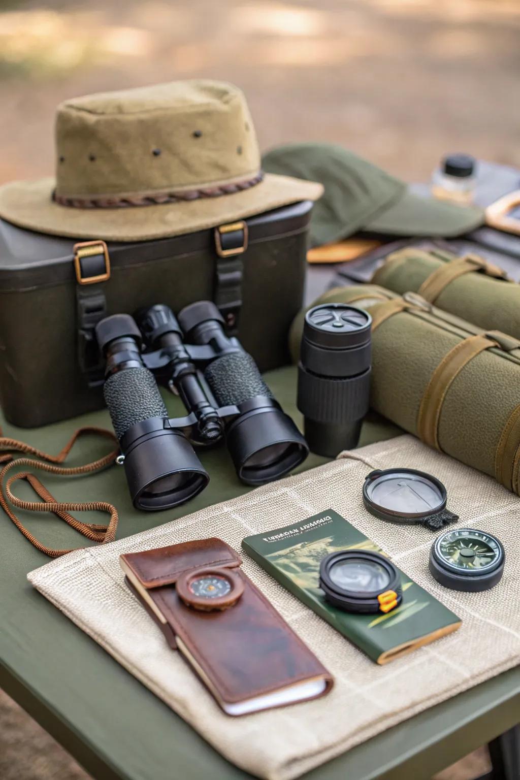 Safari expedition bundles prepared for the young explorers.