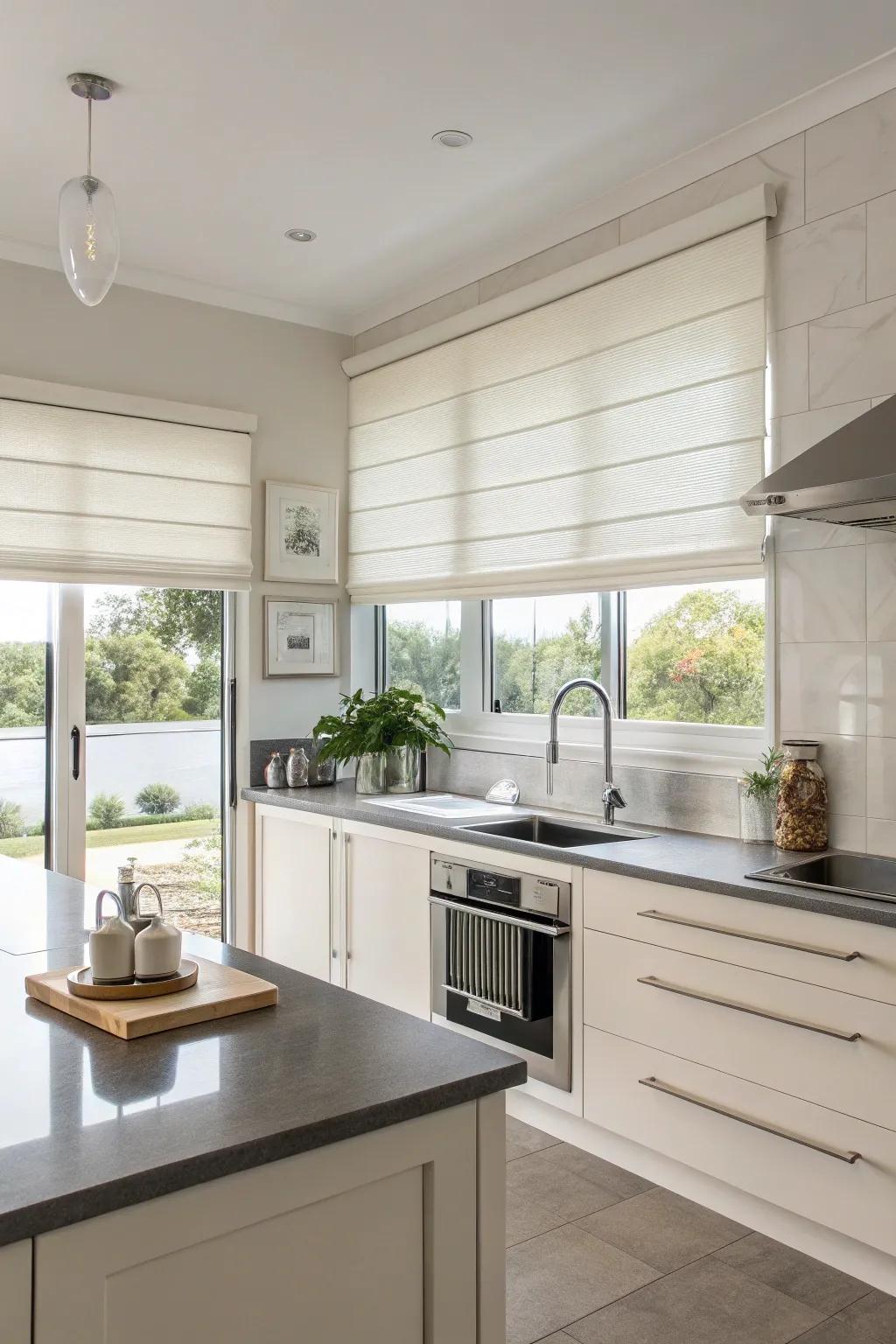 Roman window treatments give off a neat and sophisticated aesthetic.