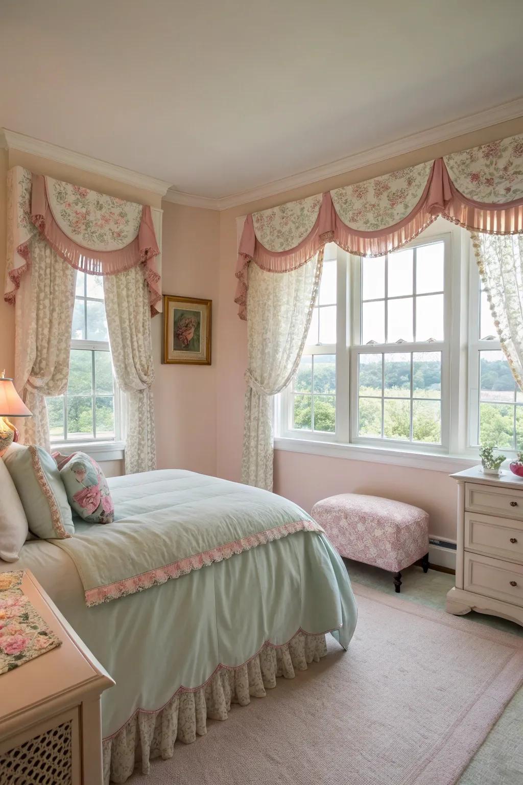 Scalloped borders append delicacy to your slumbering quarter.