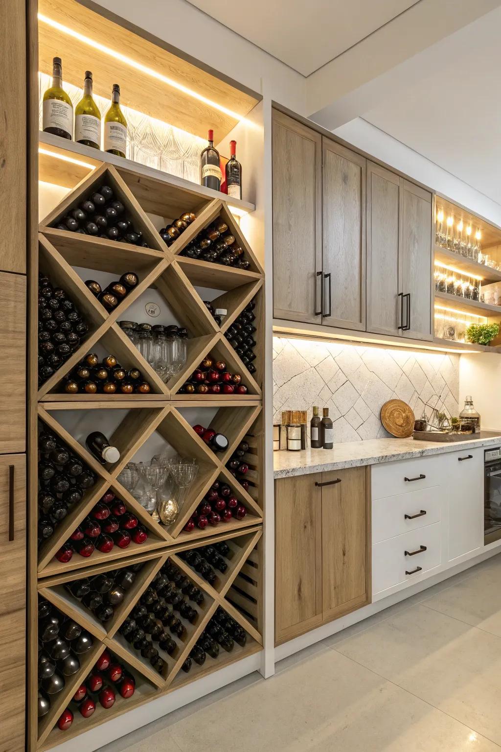 Cross-segment shelving offers a perfect blend of style and practical functionality.