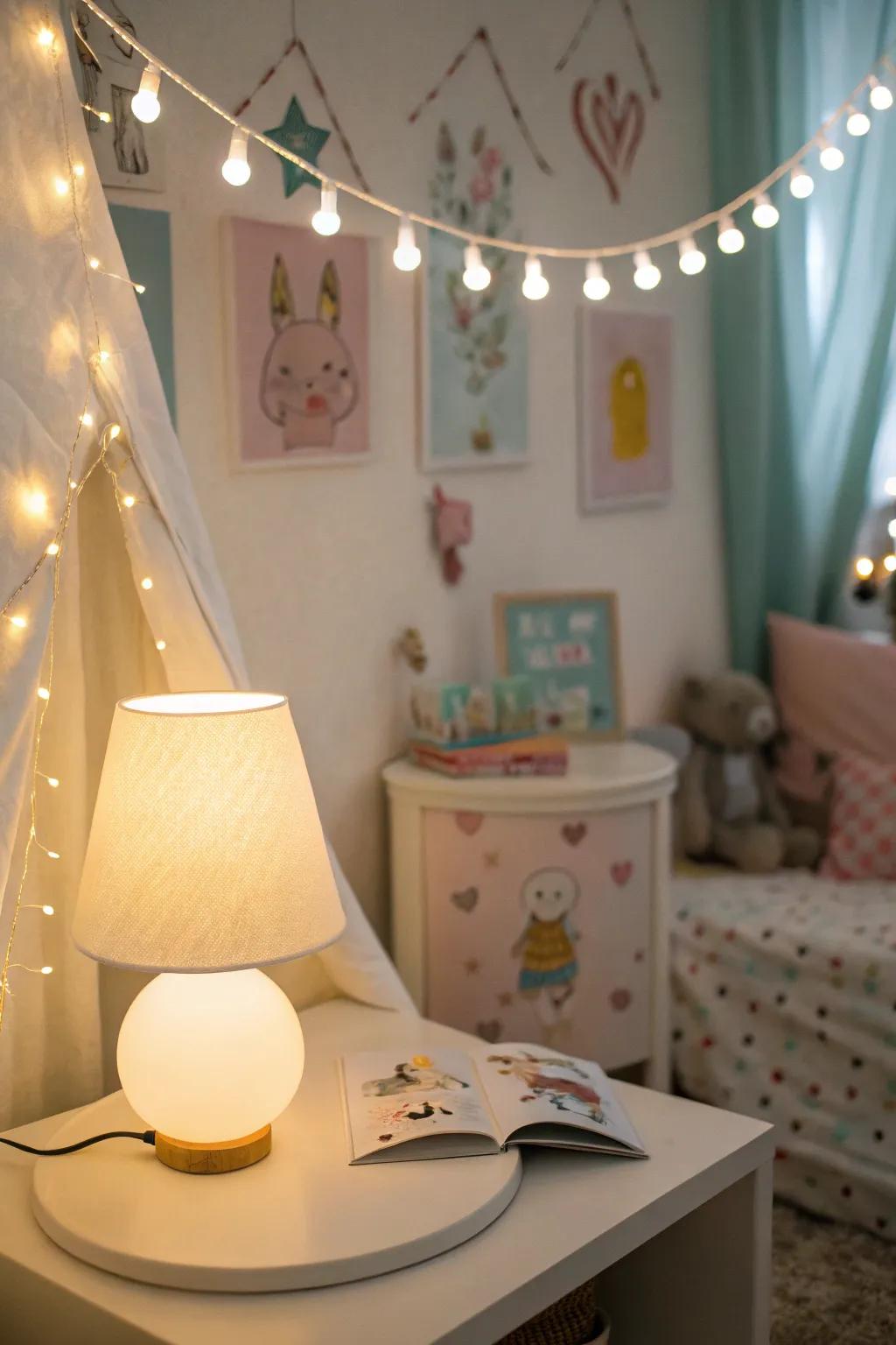 Subtle illumination creates a warm, inviting atmosphere.