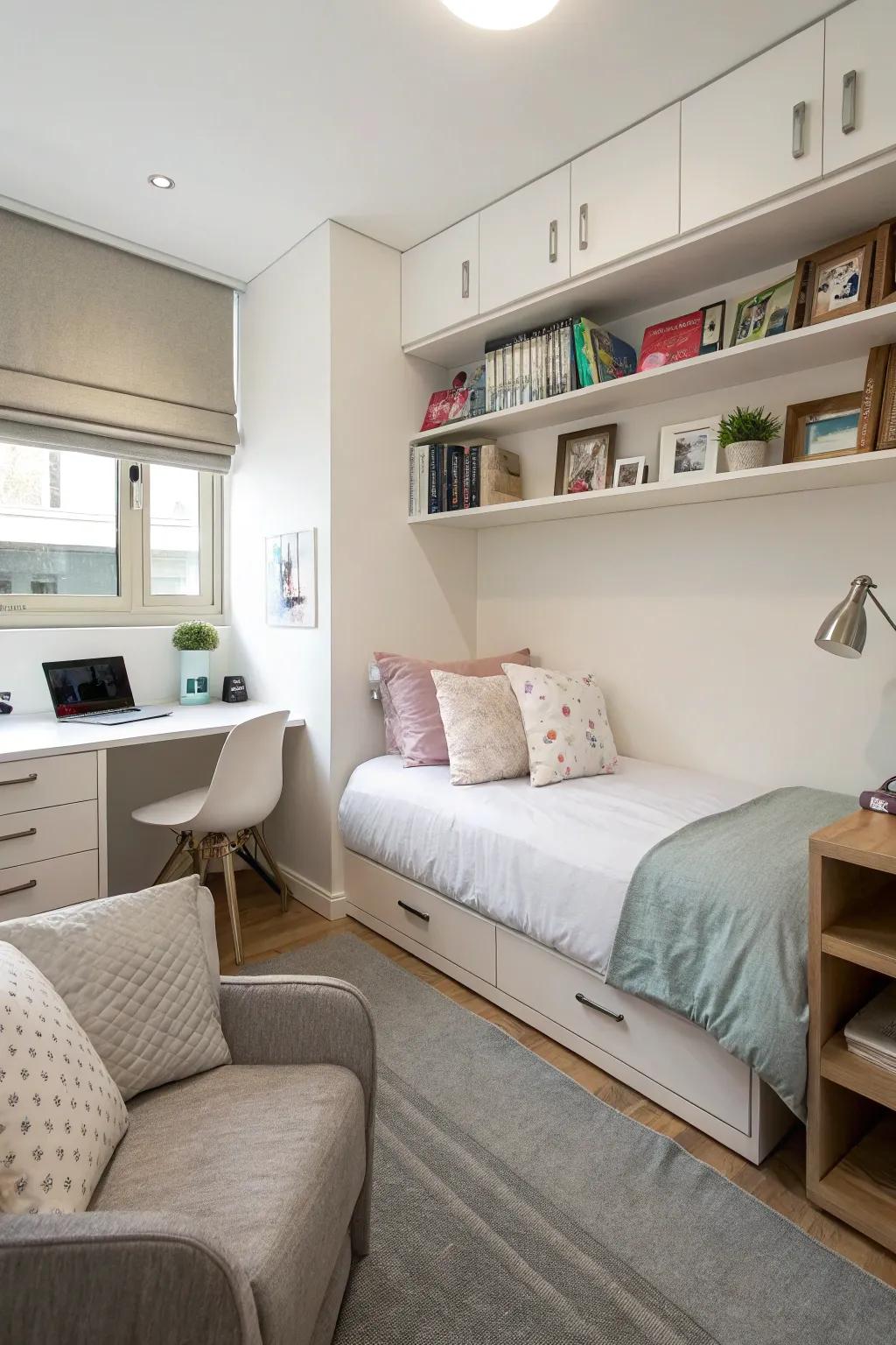 A streamlined layout maximizes the area’s function