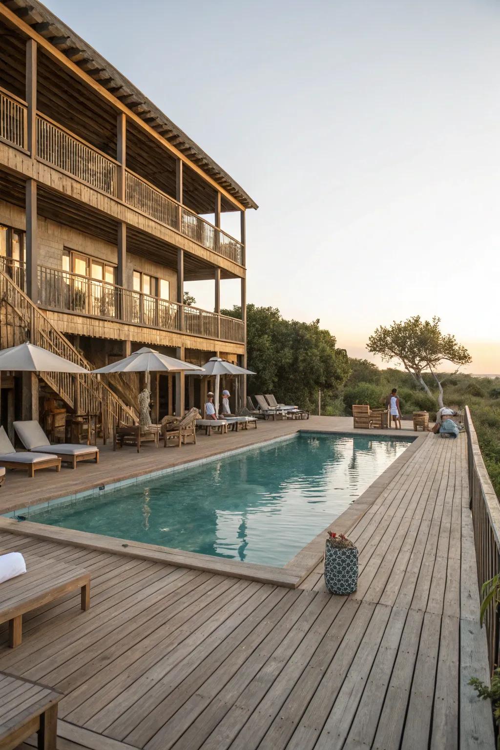 Multi-tiered decks contribute depth and flair to your pool space.