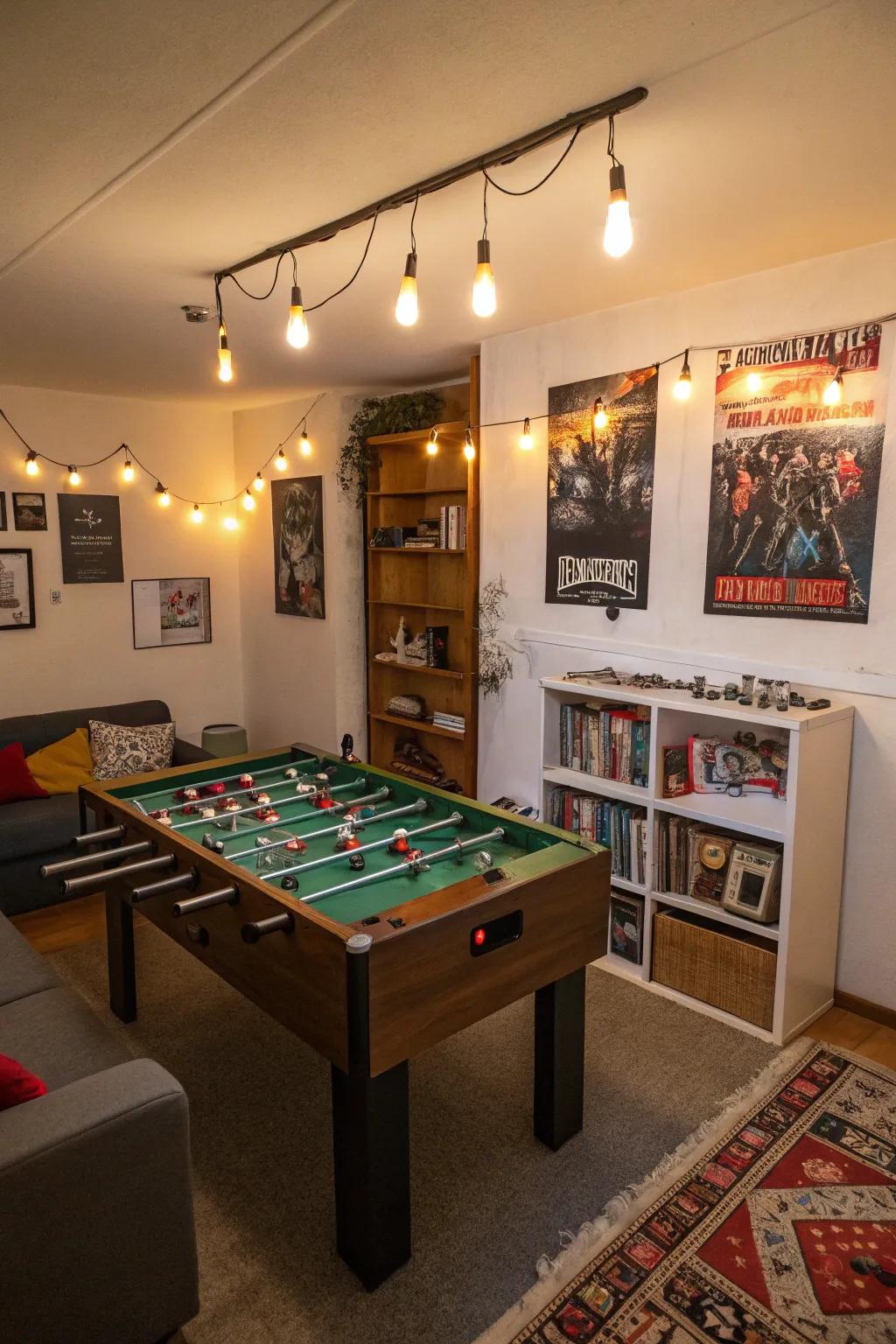 Game tables contribute a lively element to any apartment game room.