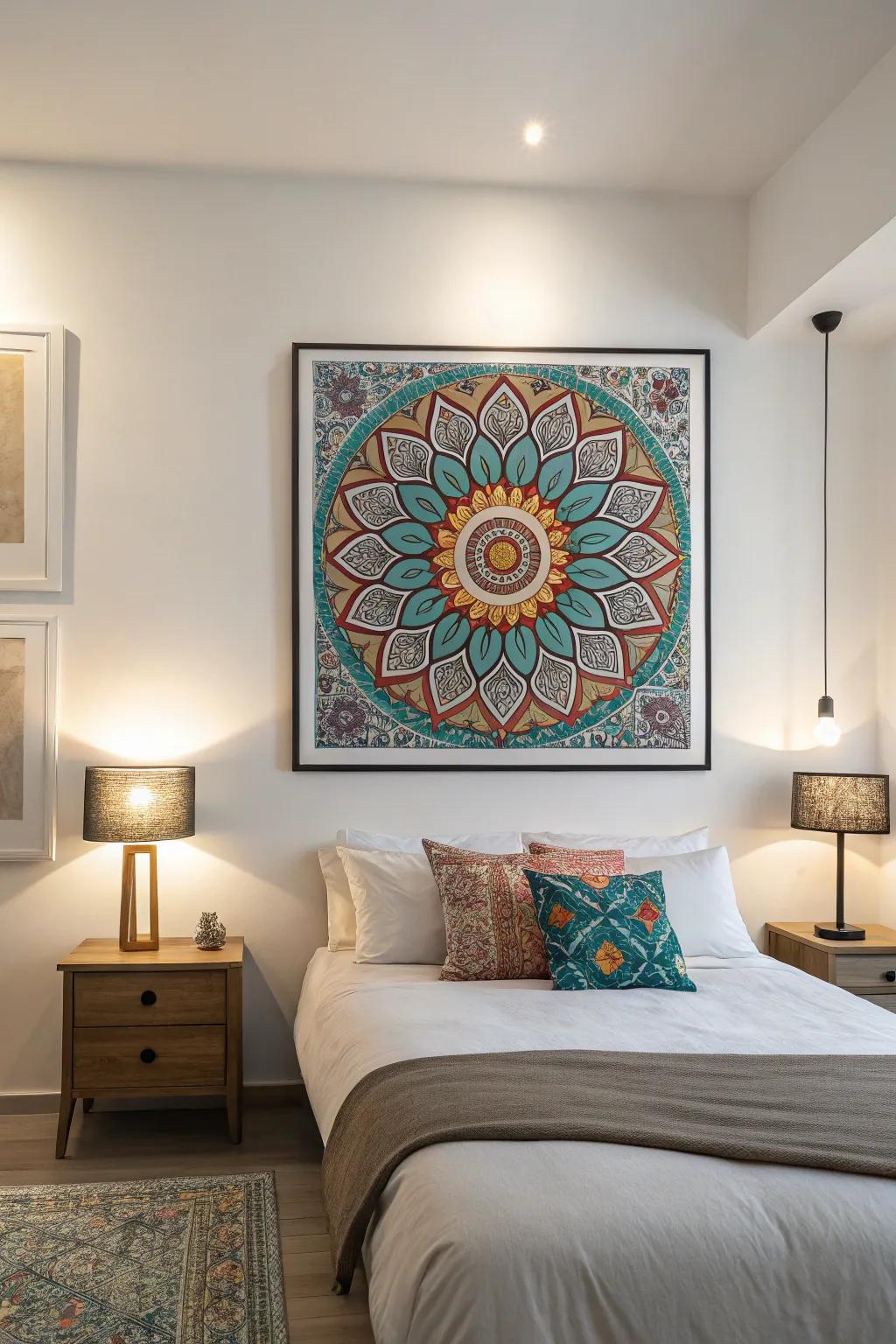 Symmetrical abstract art creating a peaceful atmosphere.