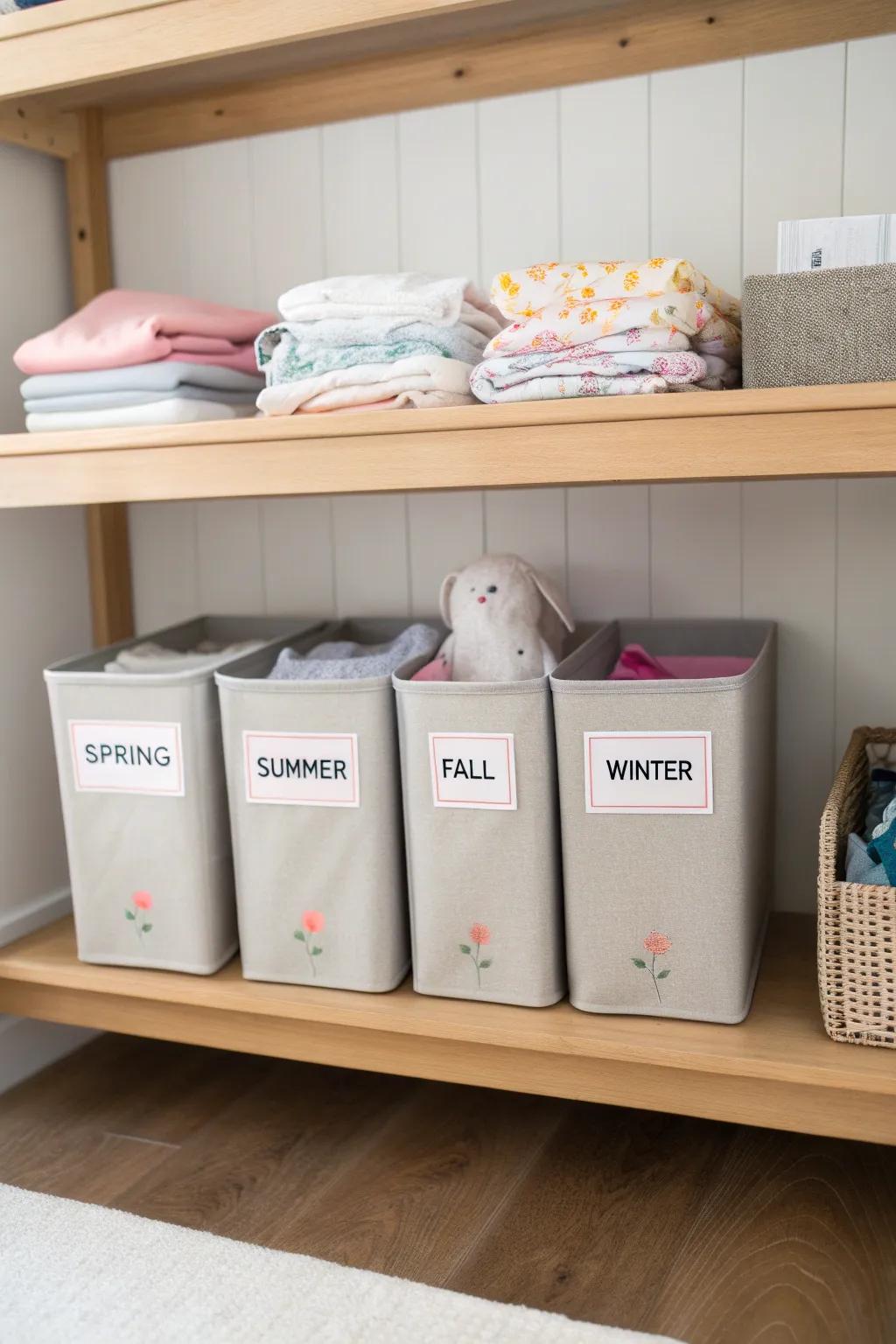 A cyclical protocol facilitates the administration of infant apparel in accordance with dimensions and periodic variations.