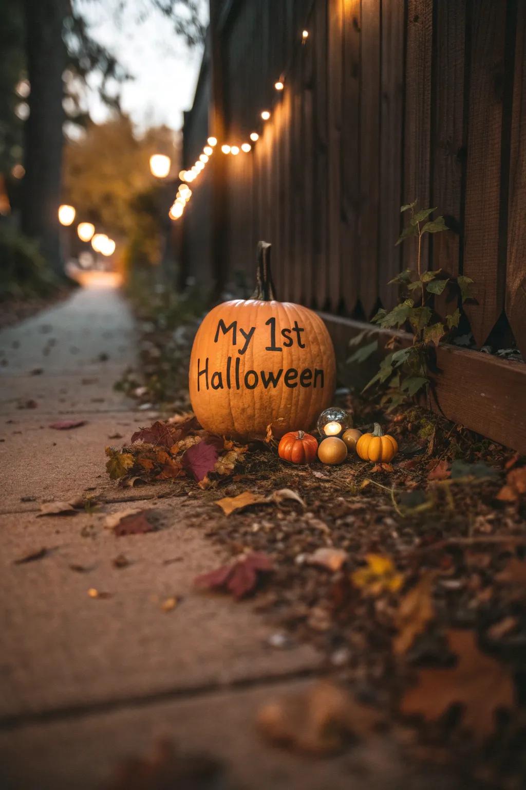 Commemorate the infant's inaugural All Hallow's Eve with a noteworthy gourd.