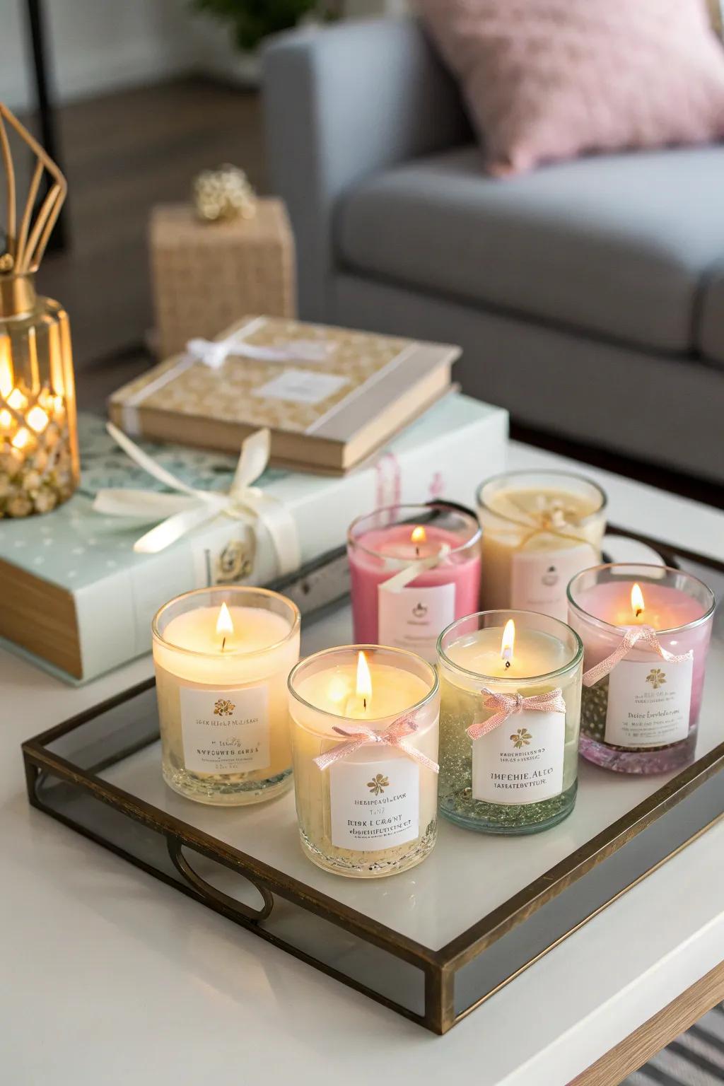 Small fragranced lights offer a touch of relaxation.