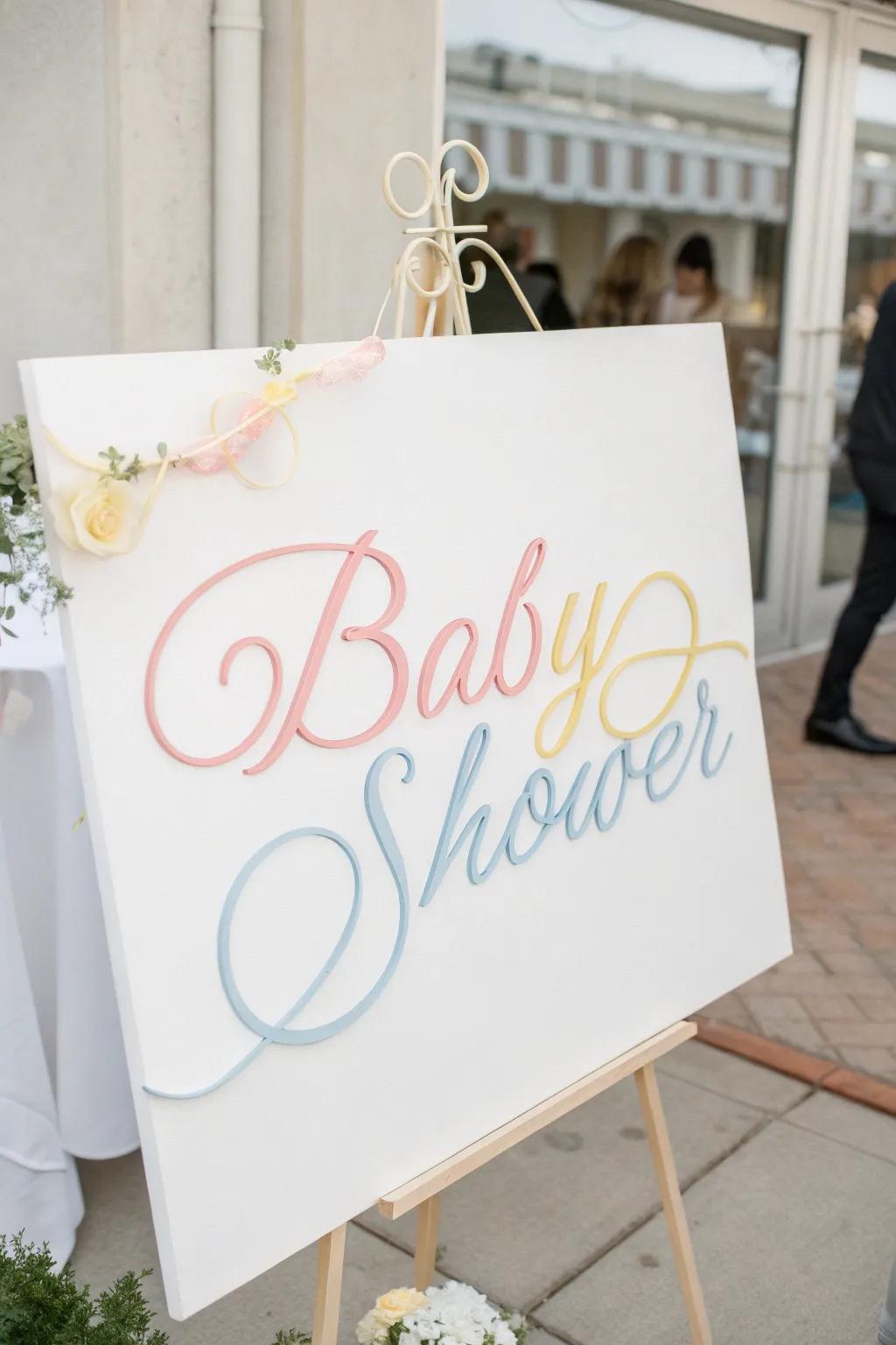 Elegant fonts heighten the refinement of your baby celebration markers.