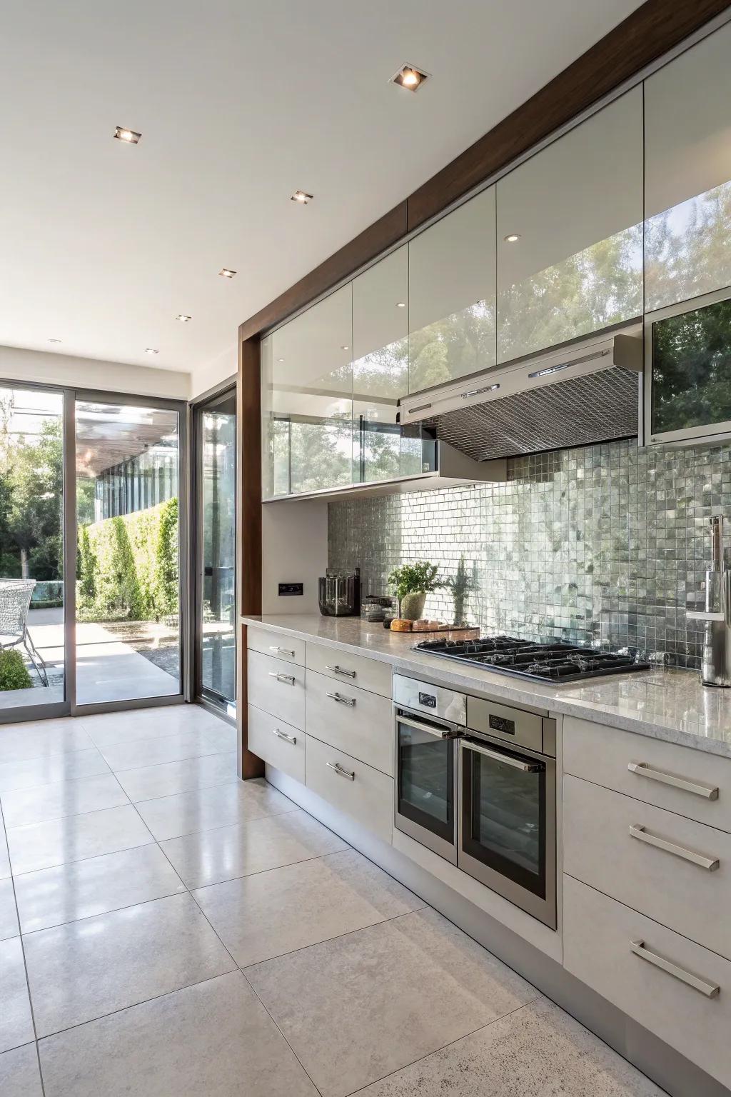 Glass tiles amplify radiance and inject a polished, modern element.