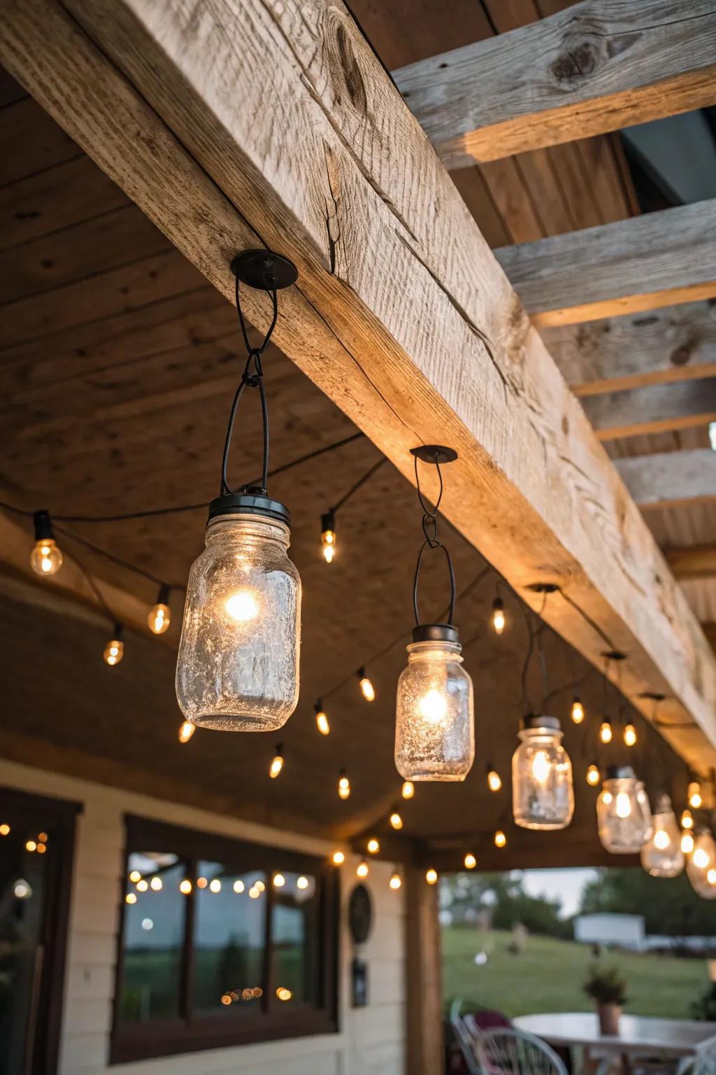 Vintage-inspired illumination parts fashioned from preserving containers.