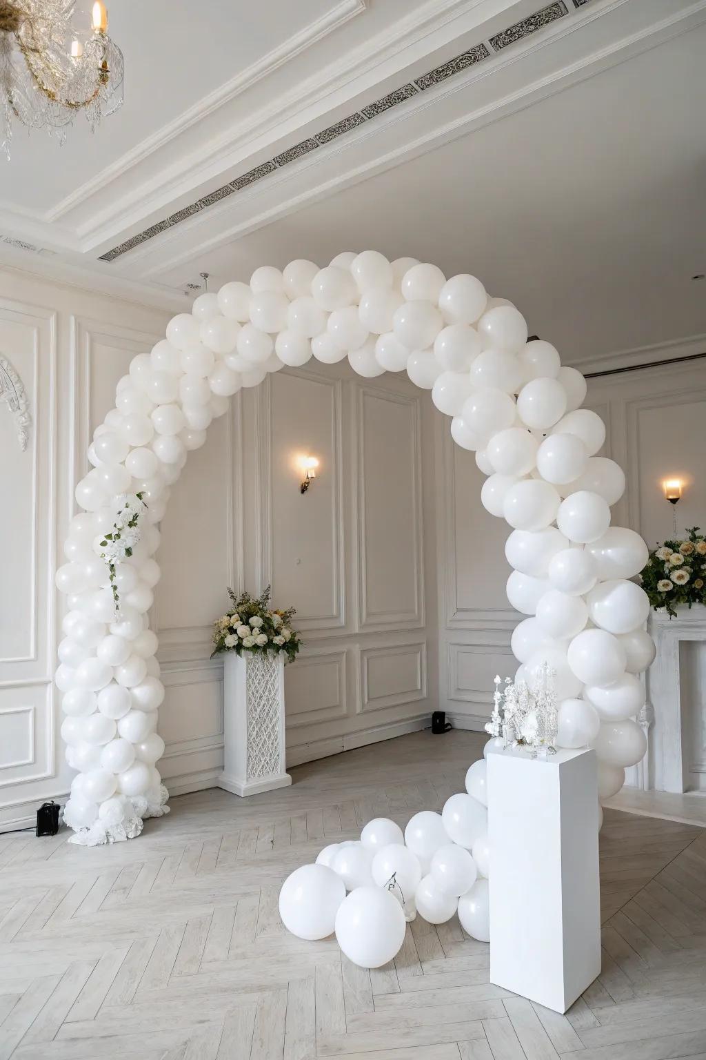 A monochromatic palette delivers timeless refinement.