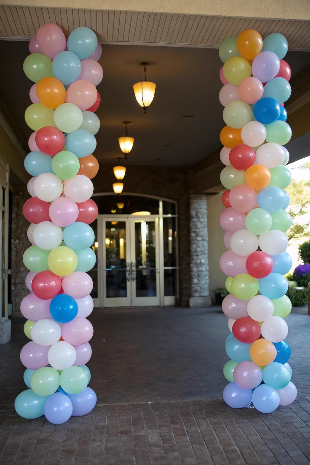 Balloon columns make a dramatic statement.