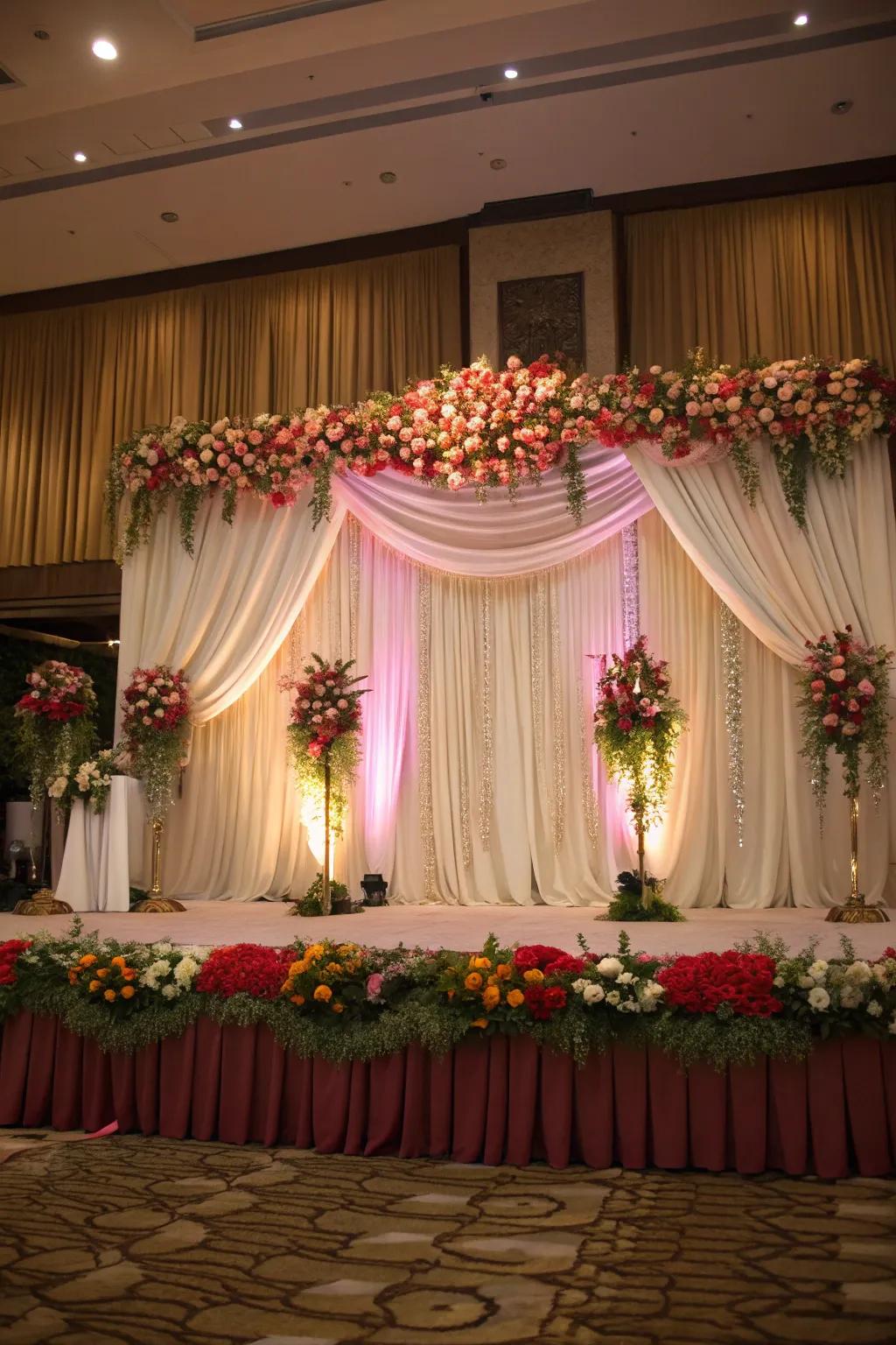 An attention-grabbing backdrop establishing an elegant ambiance.