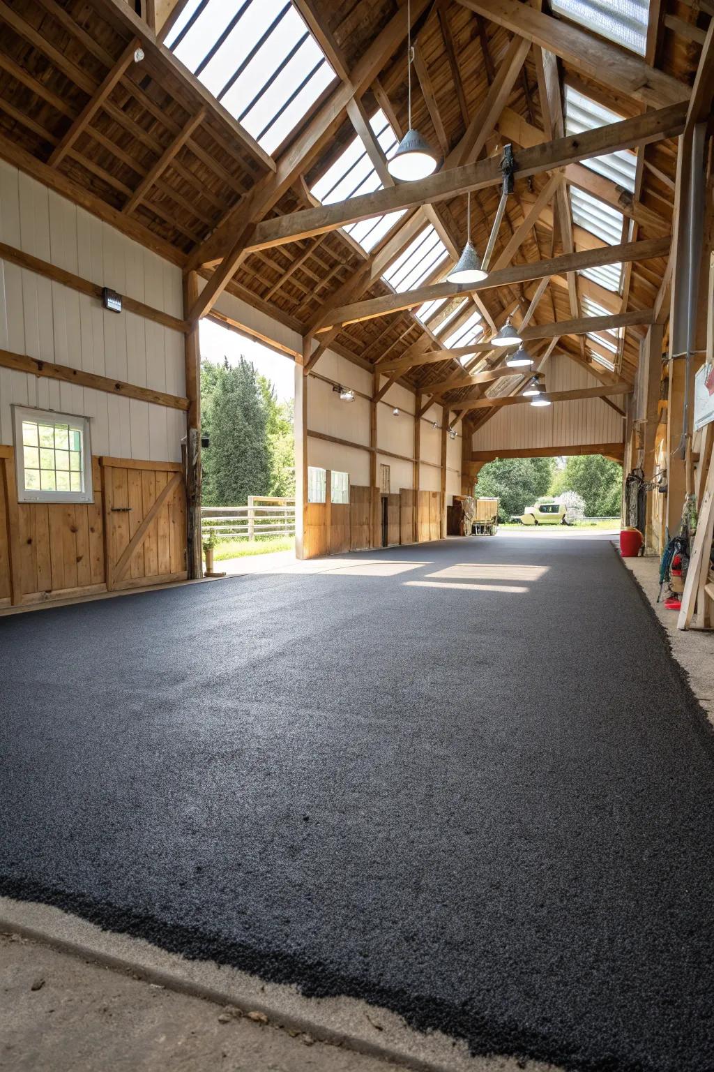 Tar floors offer an economical, smooth solution.
