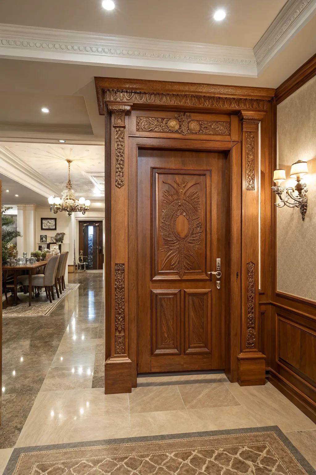 A traditional basement door adds enduring elegance to any residence.