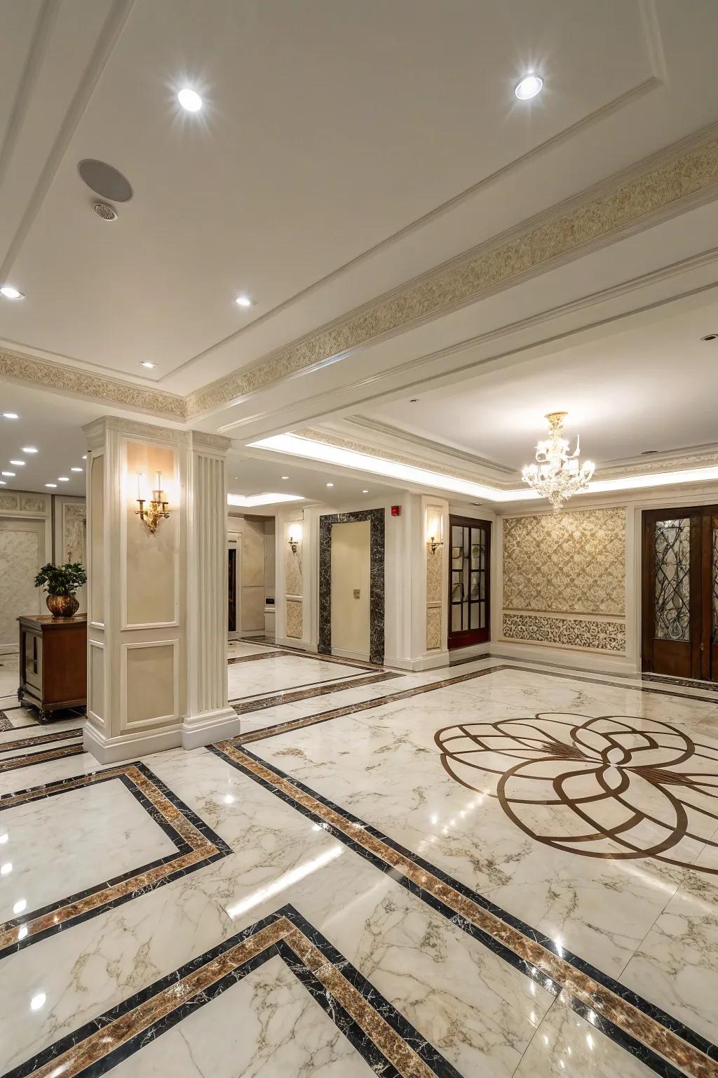 Rock boards add an opulent feel to your basement.