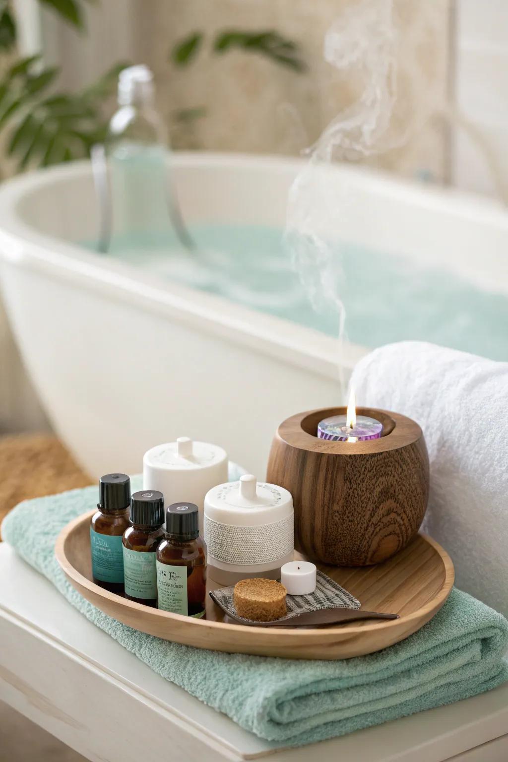Turn your bath into an aromatherapy haven with comforting fragrances.
