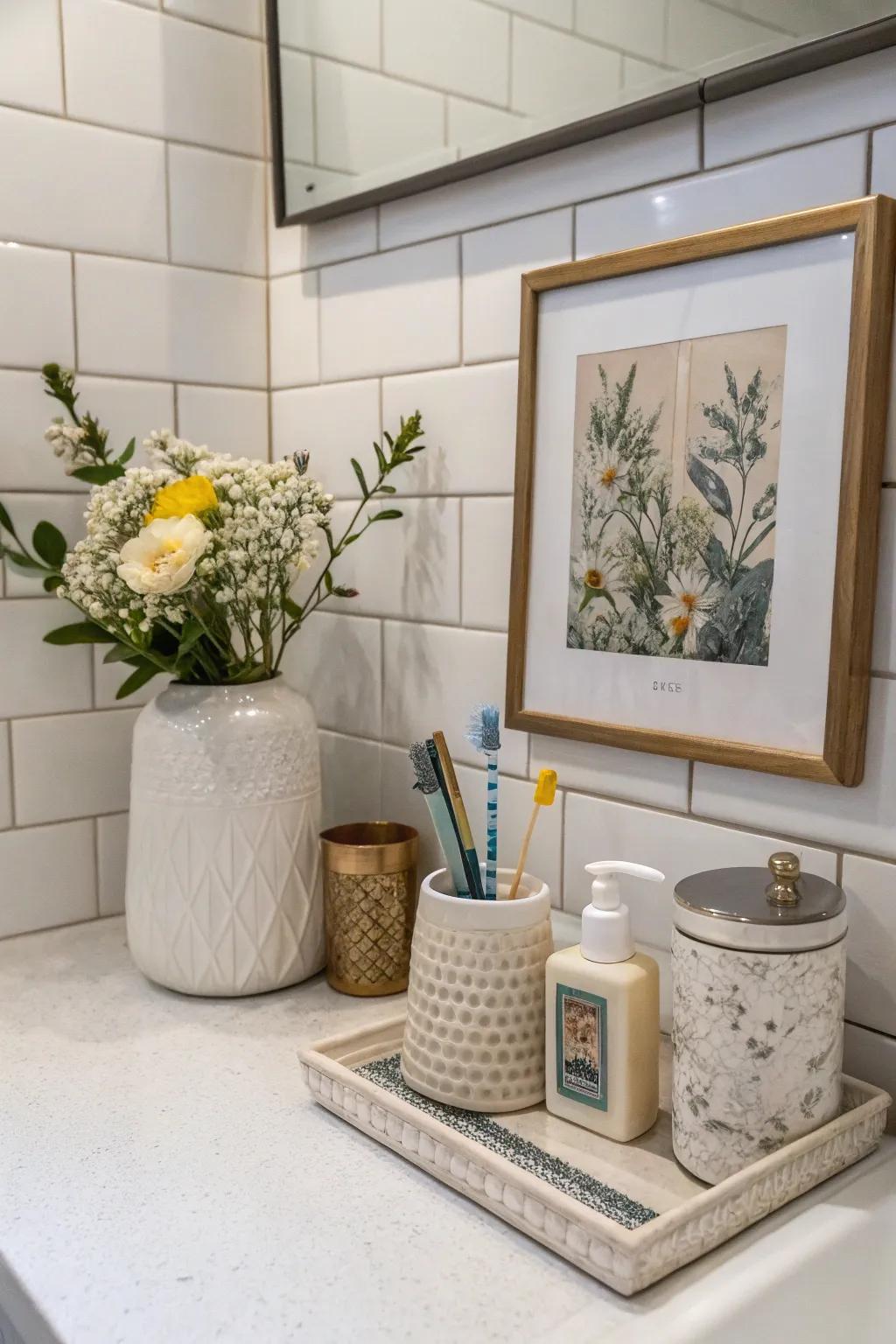 Customize your restroom using art that resonates with your taste.