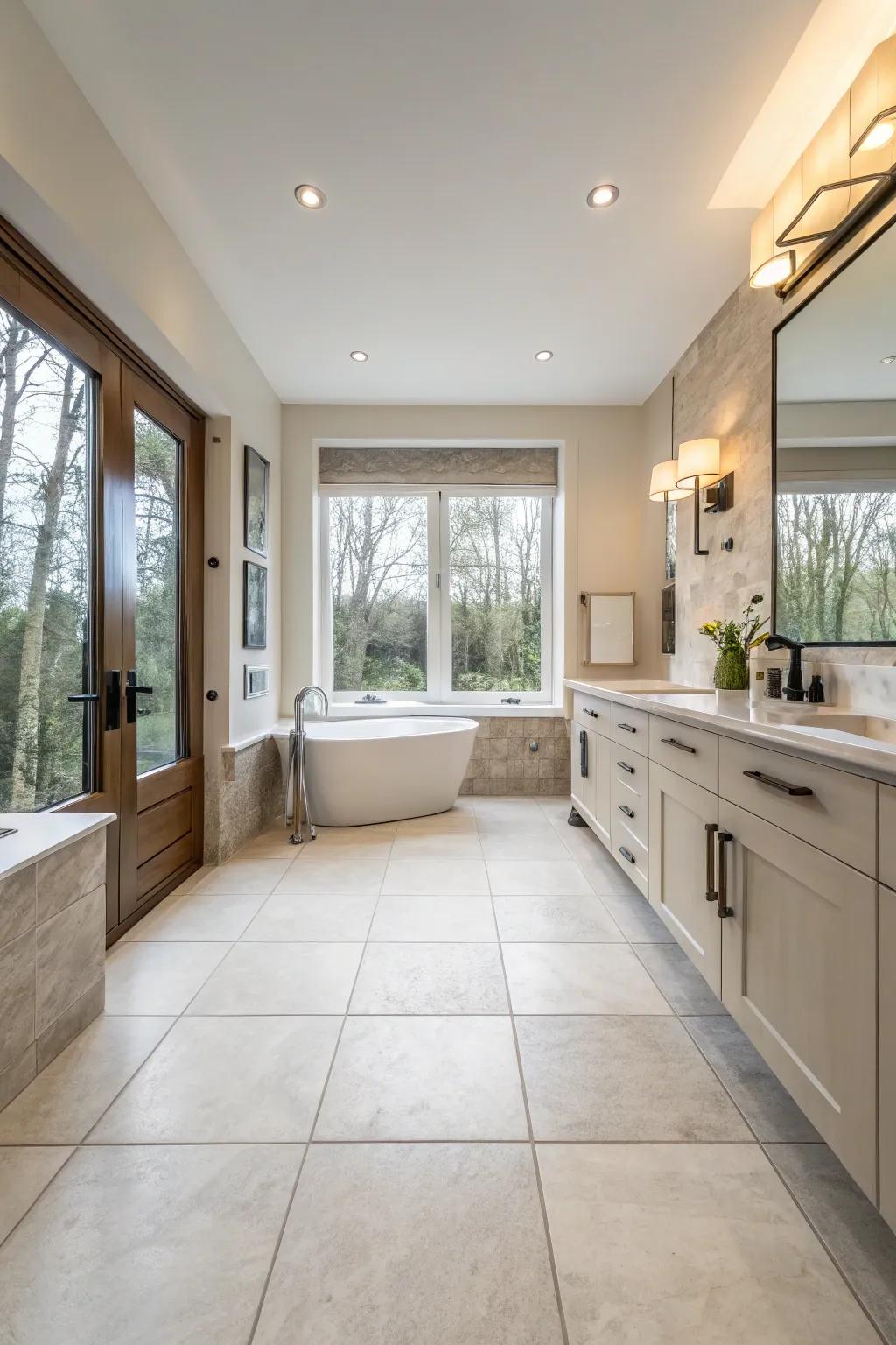 Cultivating a seamless aesthetic through expansive format tiles.