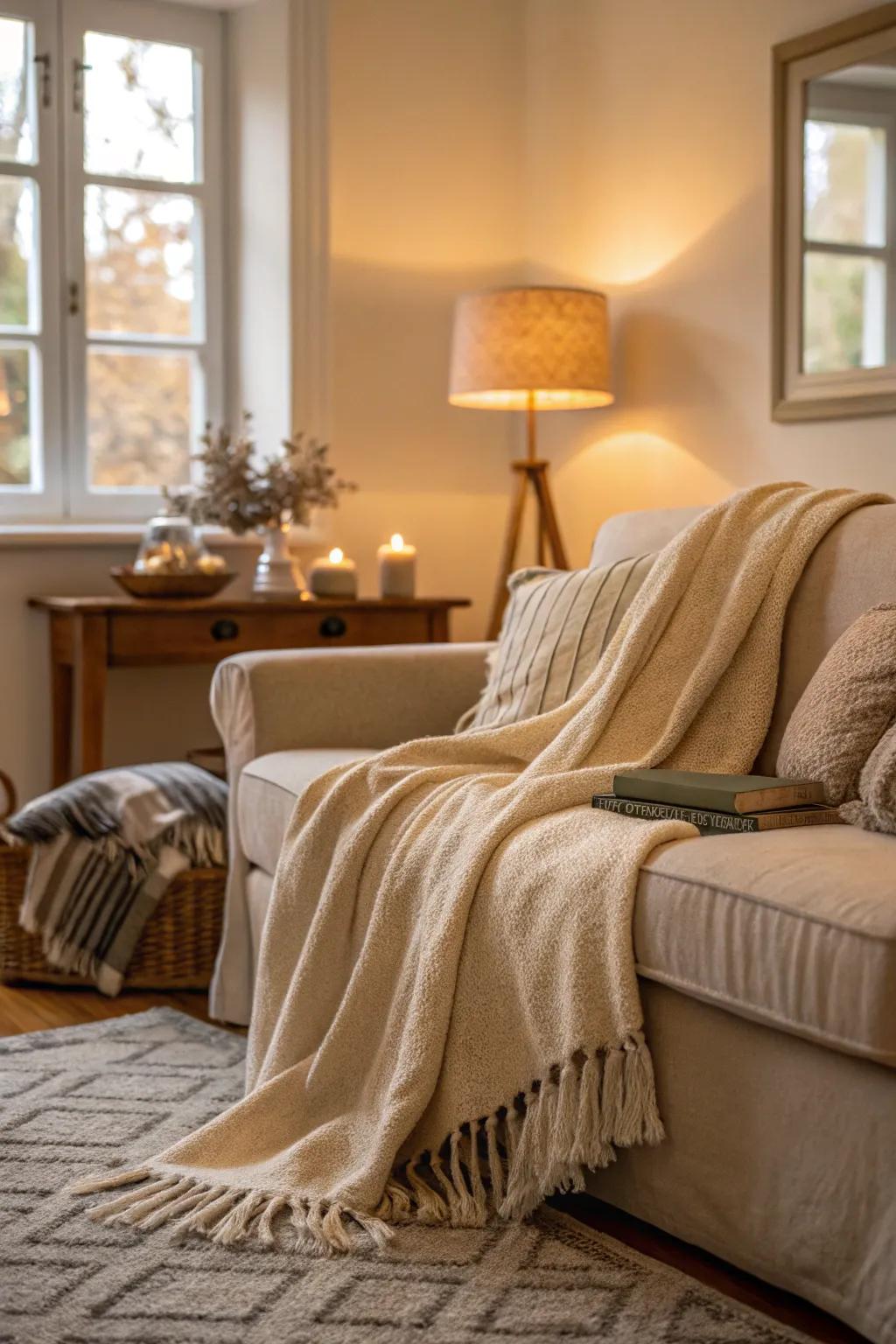 Throws introduce warmth and coziness.