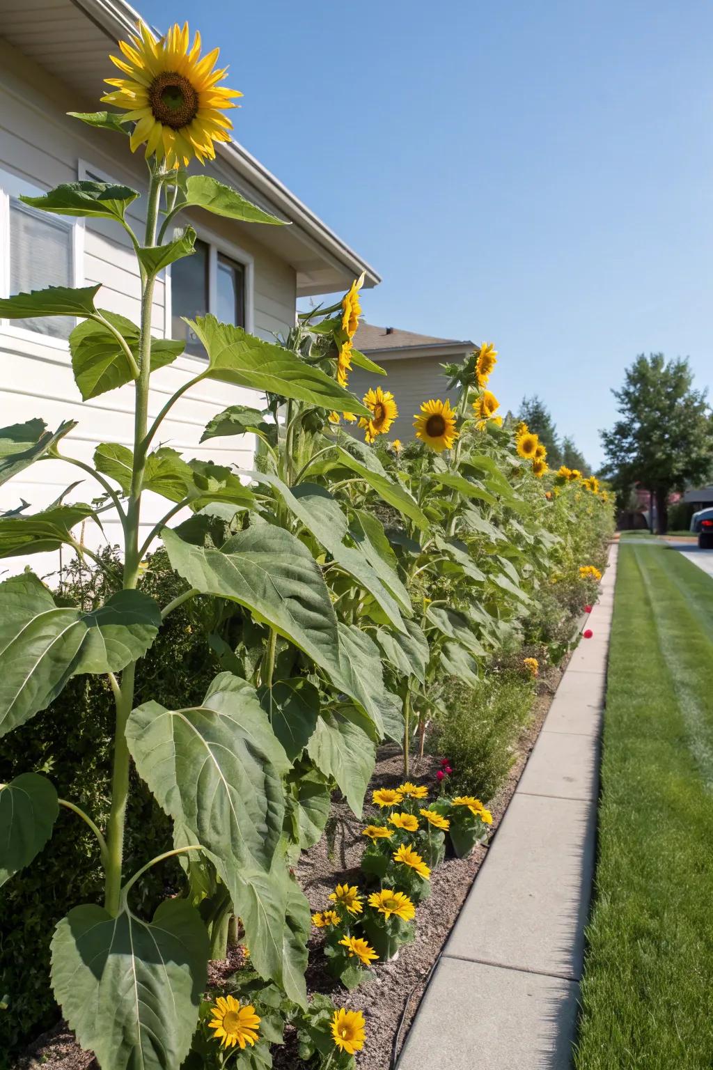Sunflowers impart a spectacular and cheerful element to any landscape.