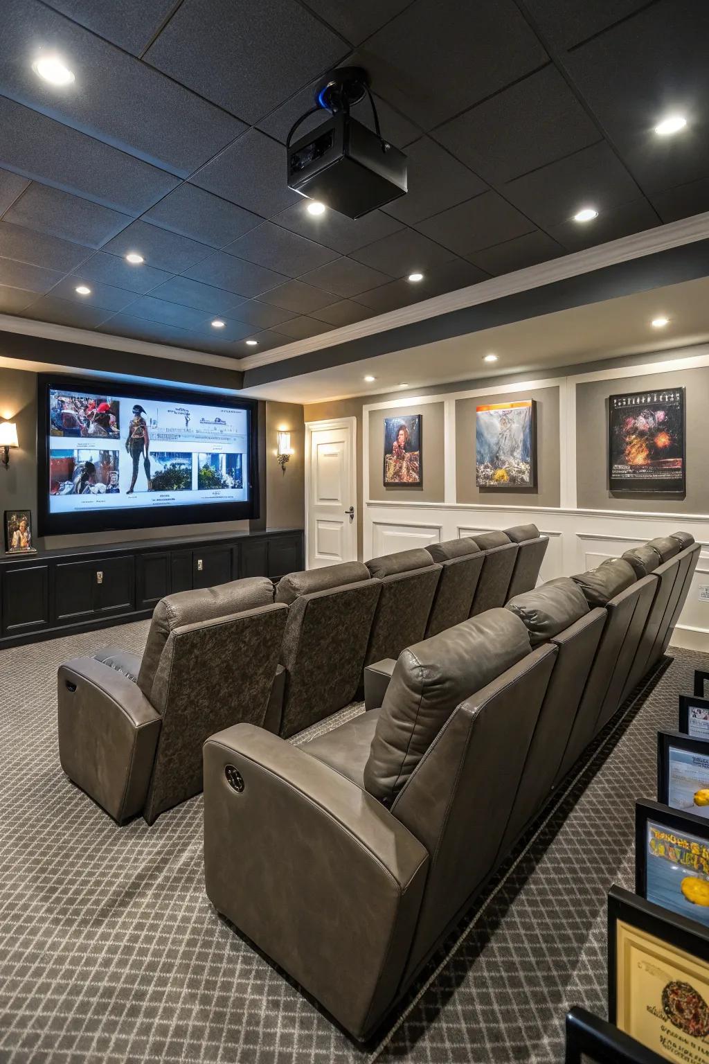Tiered seating provides every viewer an excellent screen view.