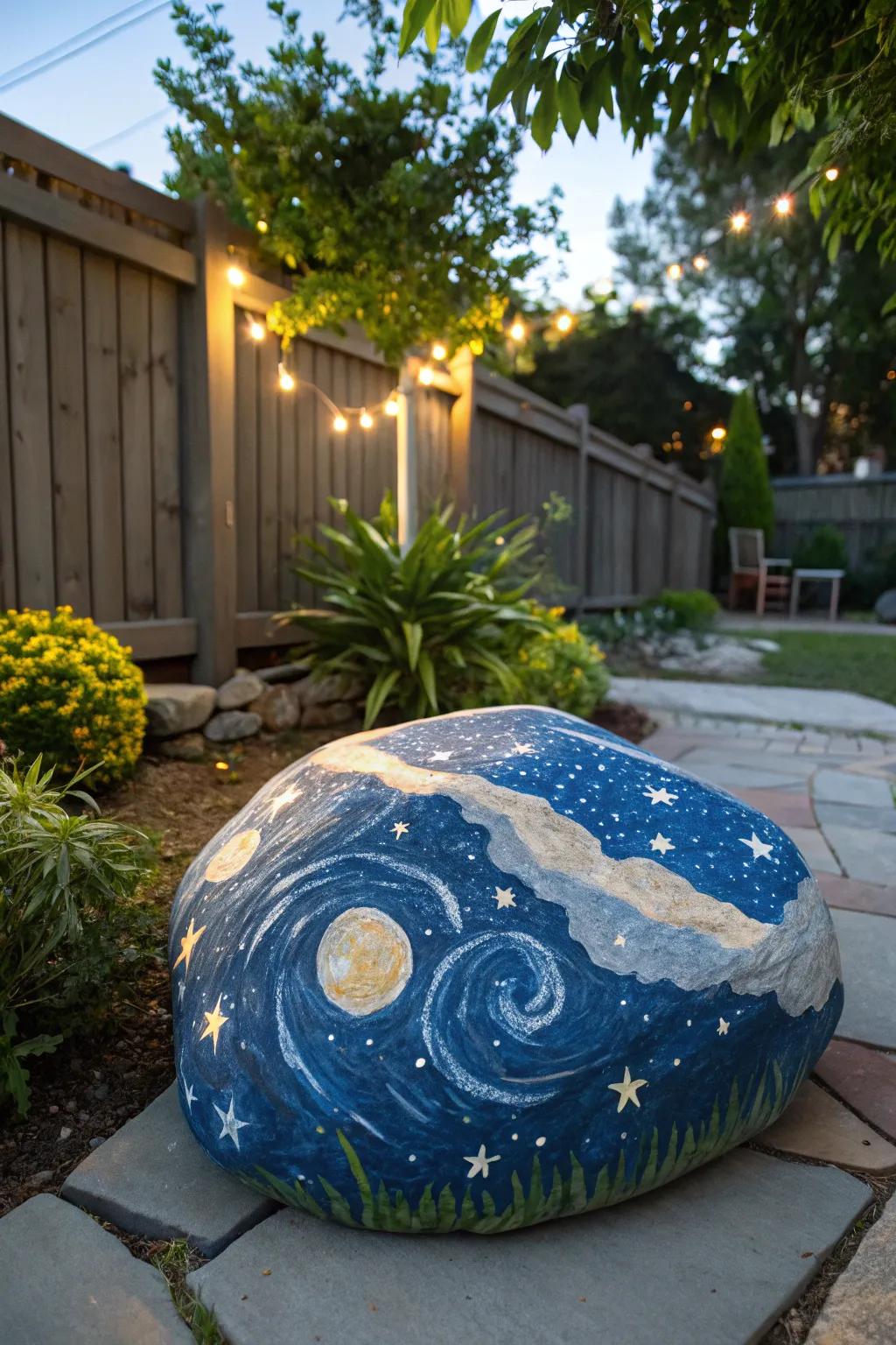 Produce a magical atmosphere with a celestial night stone.