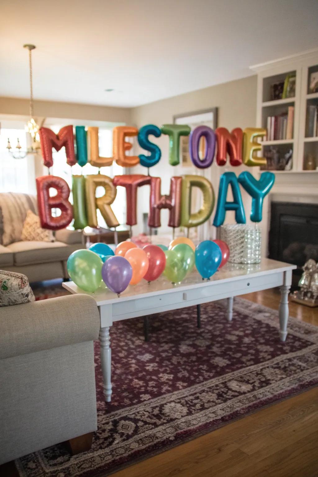 Commemorate milestone birthdays with arresting numerical balloons.