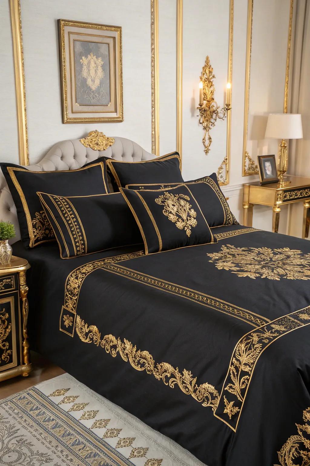Adding beauty with black with gold.