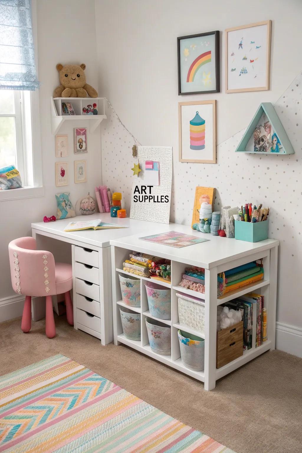 Multi-purpose furniture maximizes the room's usefulness.