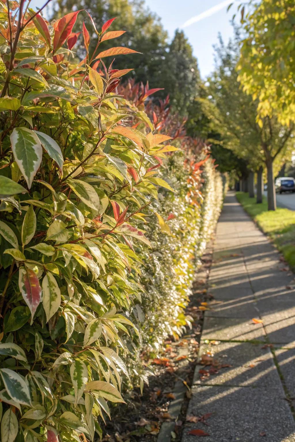 Motley willow crafts a striking and vibrant boundary.