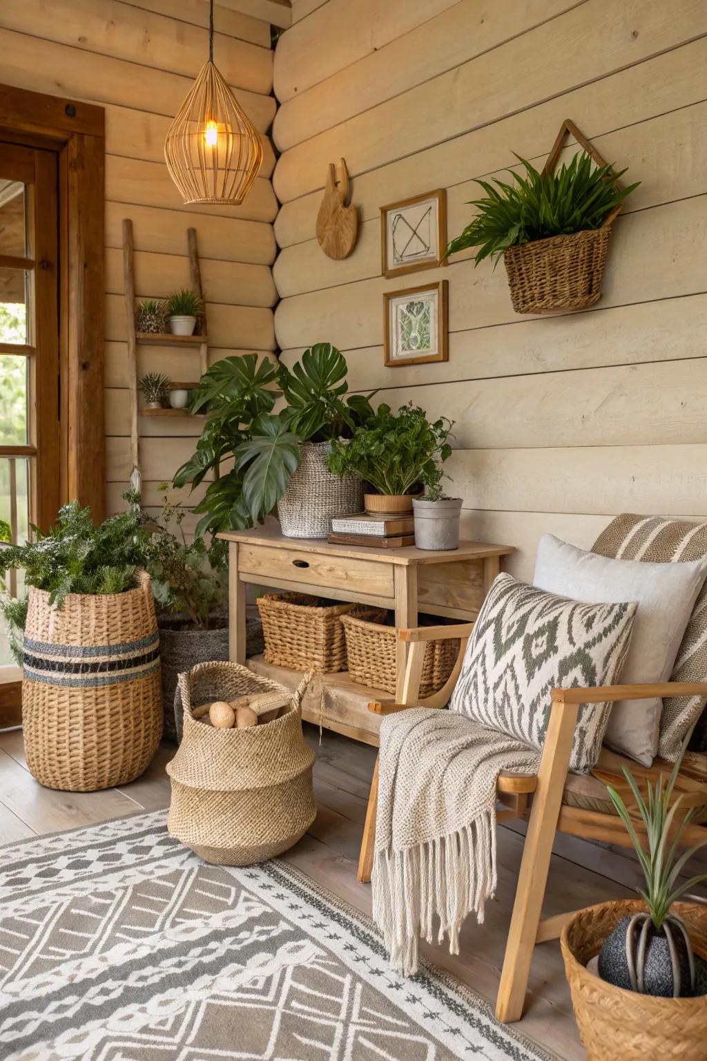 Terrestrial tones foster a smooth connection with the natural environment.