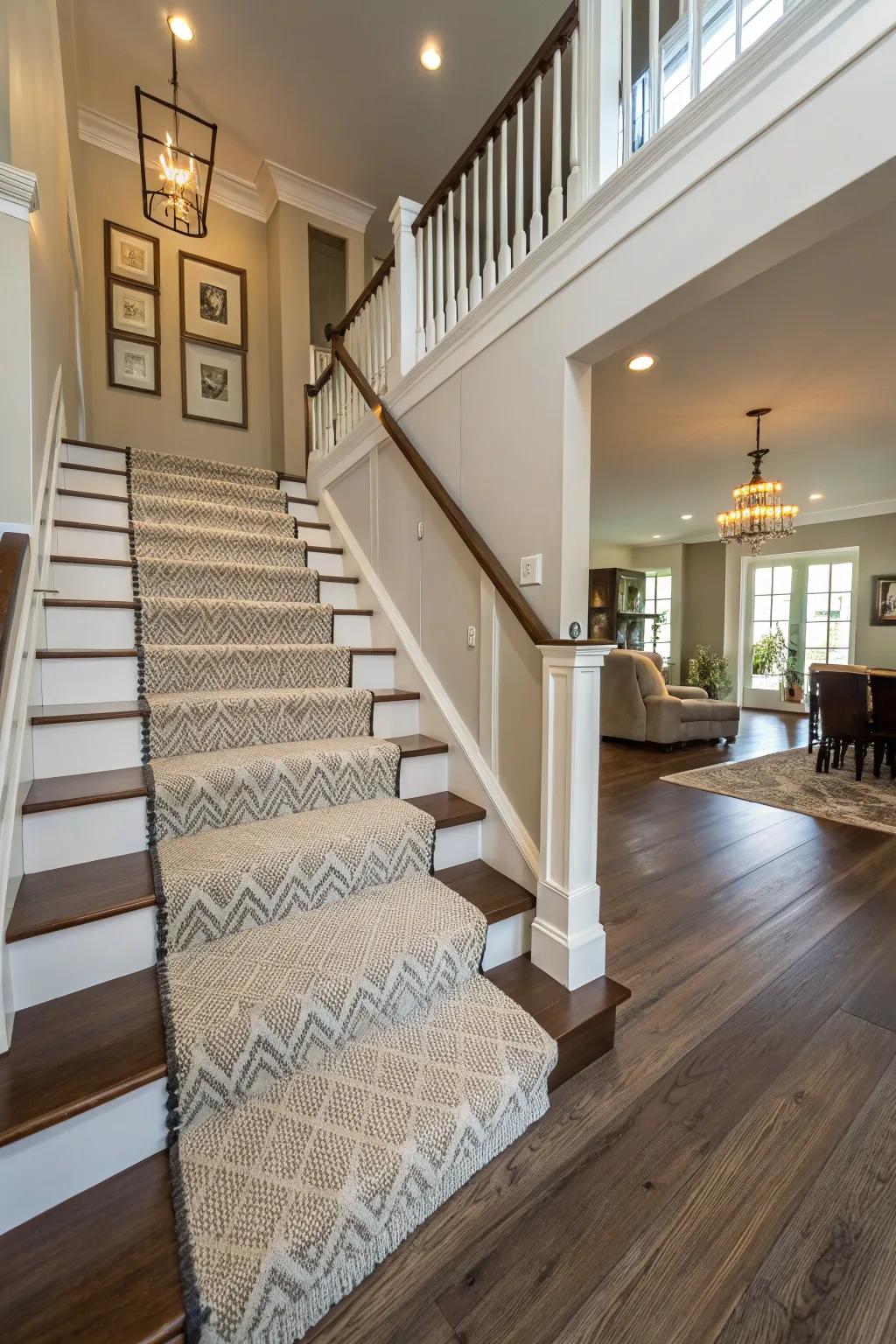 Blend flooring styles for a unique impression.
