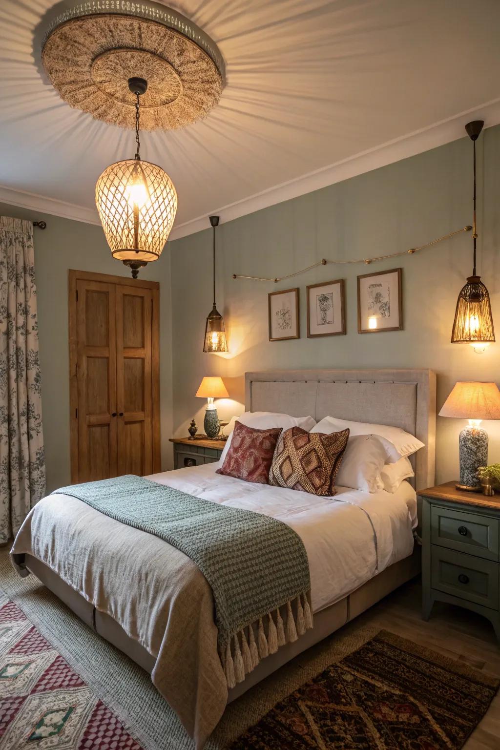 Delicate lighting for a restful bedroom.