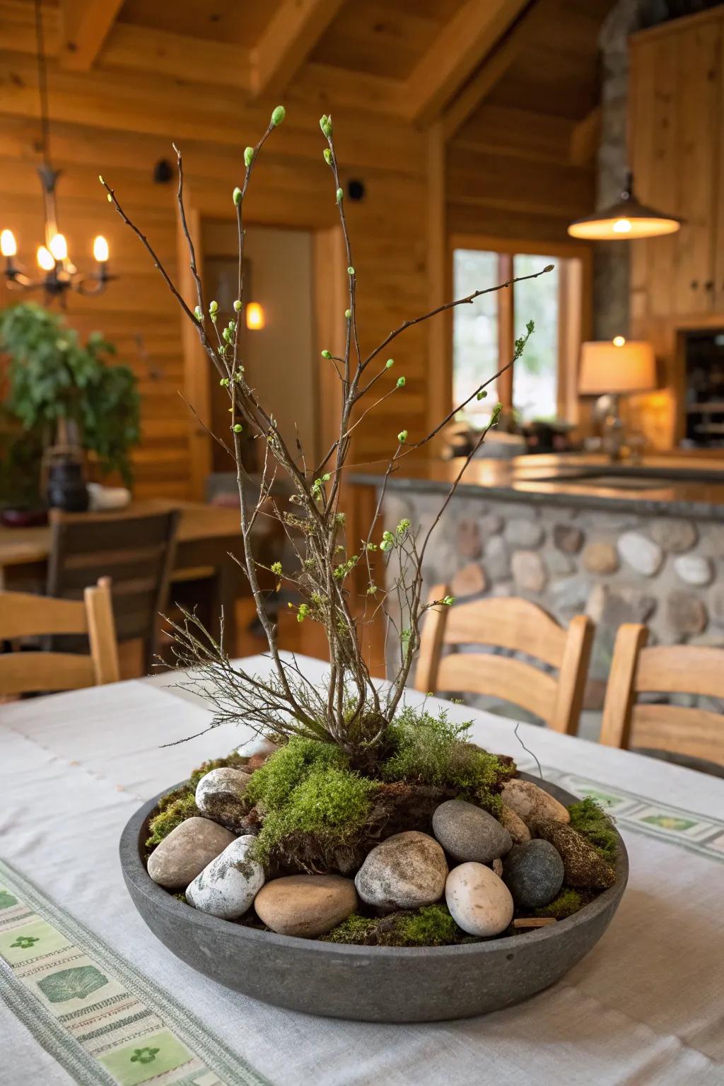 Authentic planted material contributes an earthy, organic hint to your dining table.