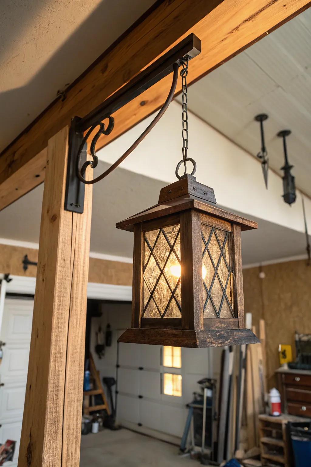 Enhance your garage's atmosphere with the charm and sustainability exhibited through solar lantern lights.