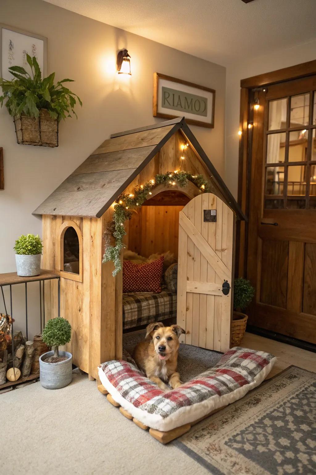Bring cottage charm indoors with this unique kennel design.