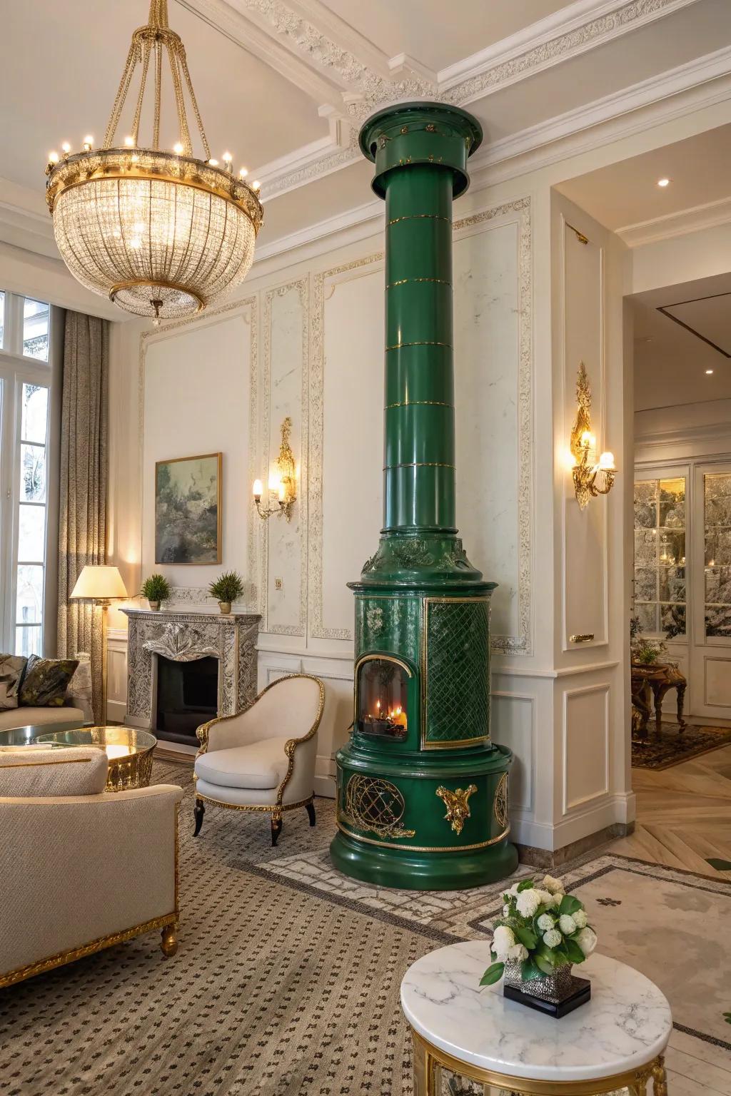 Viridescent infuses a hint of opulence and sophistication into this area.