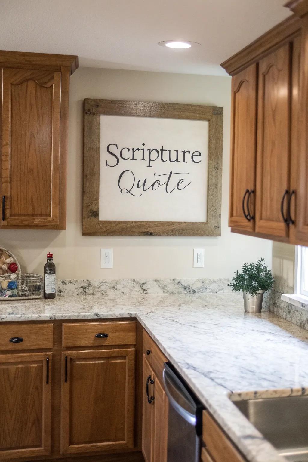Art with scripture provides daily motivation inside your home.