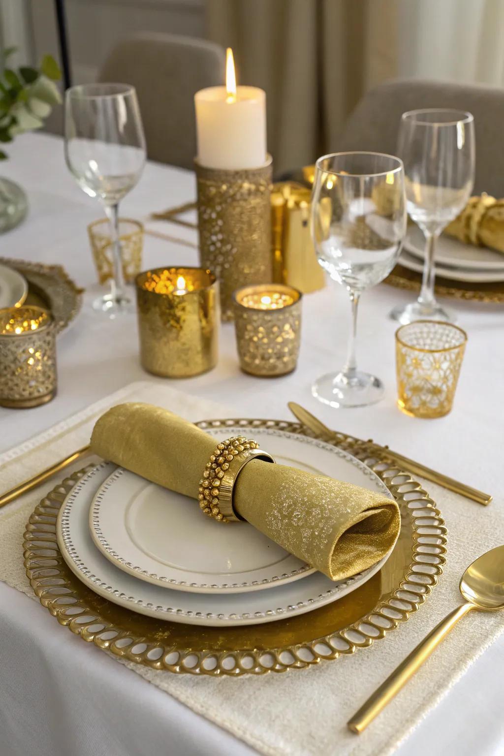 Metallic accents enrich your holiday décor with a glamorous sparkle.